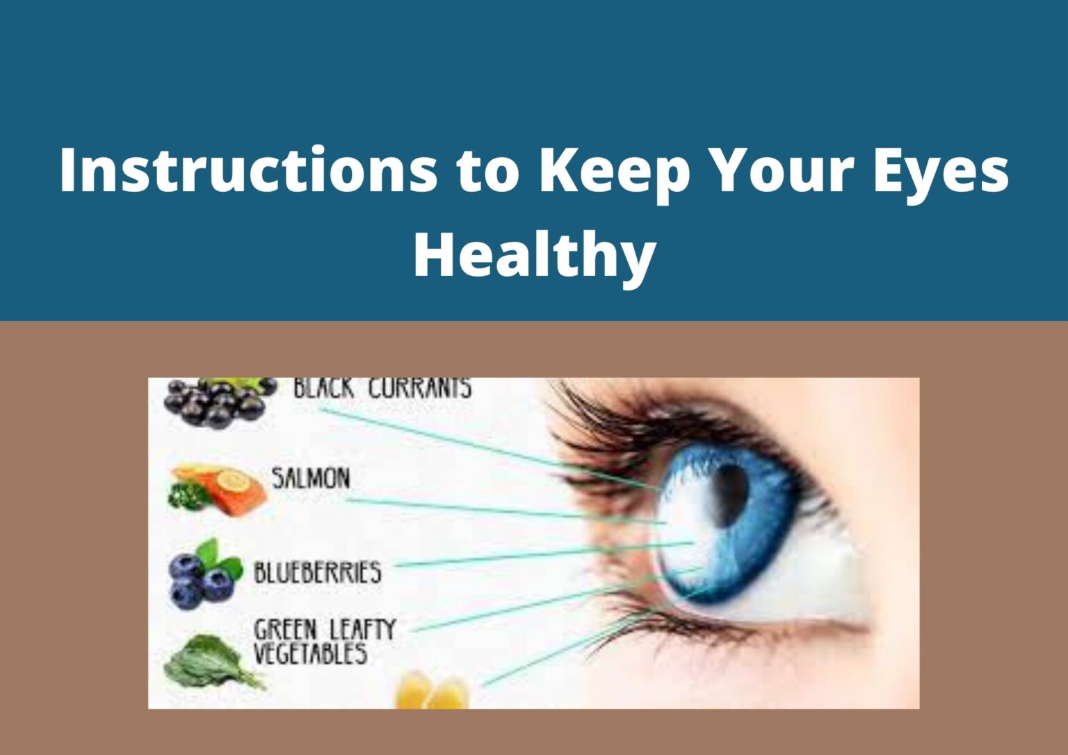 Instructions To Keep Your Eyes Healthy My Vision Of Health